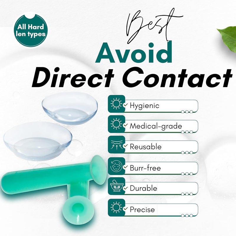 eagosion 4PCS Hollow Hard Contact Lens Remover Tool Contact Lens Plunger Removal Insertion Soft Silicone Suction Cup only for Hard Lenses(OK/RGB Lens) Eye Contact Remover Applicator(not for Soft/Scleral Lens) - Image 2